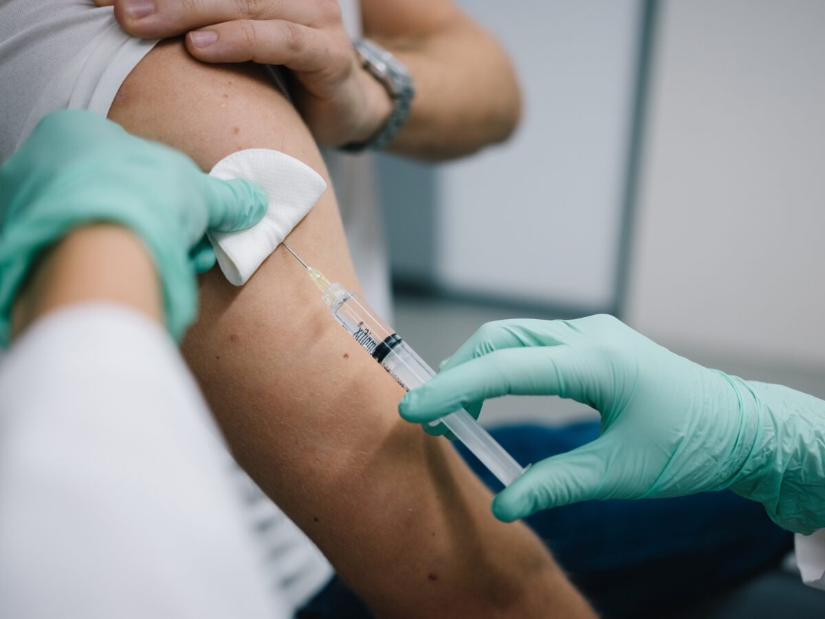 Provider administering shot